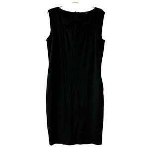 Lauren Ralph Lauren Black Sheath Midi Dress Black Viscose Sleeveless Size Large